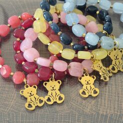 BY O LA LA ! BRANSOLETKA Z KAMIENI NATURALNYCH MIŚ KORAL