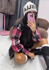 LA MILLA ZIMOWA CZAPKA Z DUŻYM LOGO ŚMIETANA