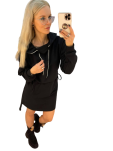 BY O LA LA ! DRESOWA SUKIENKA Z KAPTUREM CZARNA - 10