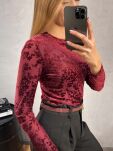 BY SWAN PARIS BLUZKA TRANSPARENTNA BORDO - 7
