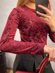 BY SWAN PARIS BLUZKA TRANSPARENTNA BORDO - 6