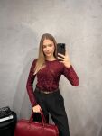 BY SWAN PARIS BLUZKA TRANSPARENTNA BORDO - 2