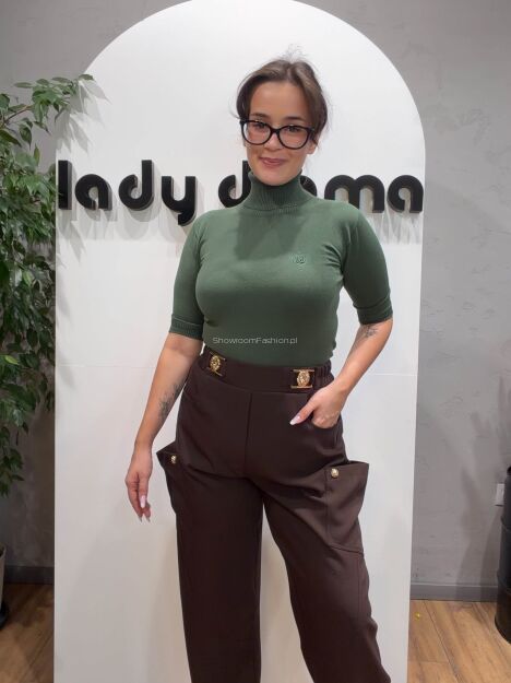 ROYAL CLUB SWETER GOLF PRĄŻKOWANY KHAKI
