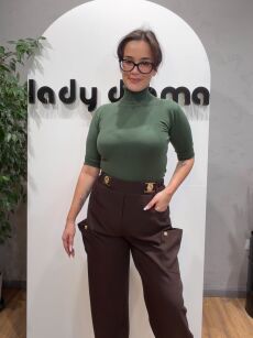 ROYAL CLUB SWETER GOLF PRĄŻKOWANY KHAKI