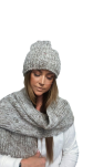 BY O LA LA...! ZIMOWY SZAL MELANŻ BEŻ/SZAROŚĆ - 2