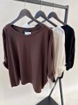 BY O LA LA! BLUZKA OVERSIZE Z WĘZŁAMI/RÓŻAMI NA RĘKAWACH CZARNA - 3