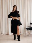 BY O LA LA! BLUZKA OVERSIZE Z WĘZŁAMI/RÓŻAMI NA RĘKAWACH CZARNA - 2