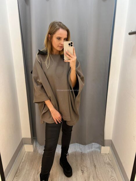 BY O LA LA...! DRESOWE PONCZO Z KAPTUREM ZIEMISTE