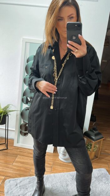 BY O LA LA...! KOSZULA BIEDRONKA CZARNA