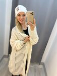 BY O LA LA...! SWETER KARDIGAN AŻUROWY ECRU - 3