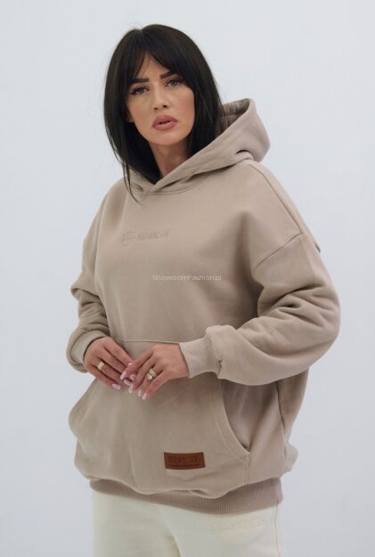 NATURAL SIDE BLUZA KANGURKA Z KAPTUREM BEŻ