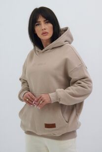 NATURAL SIDE BLUZA KANGURKA Z KAPTUREM BEŻ