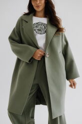 BY O LA LA! PŁASZCZ DRESOWY AUTUMN VIBES MATCHA