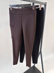 BY O LA LA...! SPODNIE LEGGINSY Z KIESZONKĄ CZARNE