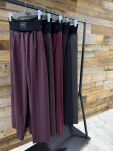 BY O LA LA...! SPODNIE WIDE LEG NA GRUBEJ GUMIE MERLOT (BORDO) - 5