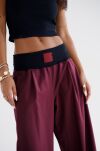 BY O LA LA...! SPODNIE WIDE LEG NA GRUBEJ GUMIE MERLOT (BORDO) - 3