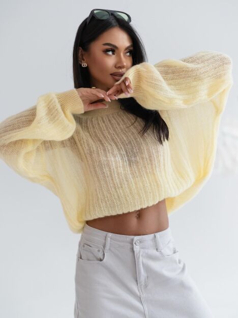 BY O LA LA.. ! SWETER MGIEŁKA AGNES ŻÓŁTY (SUNSHINE)