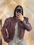 LA MILLA KURTKA BOMBER PREMIUM ECO SKÓRA BORDO - 2