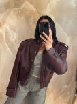 LA MILLA KURTKA BOMBER PREMIUM ECO SKÓRA BORDO - 3