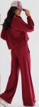 BY O LA LA...! KOMPLET BLUZA + SPODNIE WIDE LEG ALICE MERLOT (BORDO) - 2