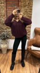 COCOMORE SWETER V-NECK WARKOCZ ŚLIWKA - 2