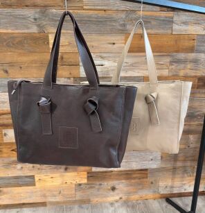 BY O LA LA ! TOREBKA SHOPPER ZE SKÓRY NATURALNEJ CZARNA