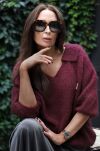 MINOUU SWETER POLO KID MOHER WINO (CIEMNY BORDO) - 4