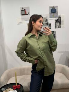 LA MILLA OVERSIZOWA KOSZULA MINIMALIST ZIELONA