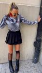LA MILLA BLUZKA BASIC W PASKI PARIS BIEL/CZERŃ - 6