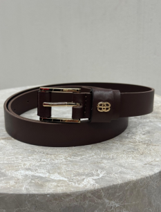 SEMPRE PASEK PERI ZE SKÓRY NATURALNEJ BRĄZOWY