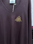 ROYAL CLUB SWETER V-NECK Z LOGIEM BRĄZ (MAROON) - 2