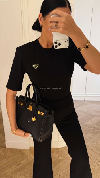 LA MILLA BODY Z TRÓJKĄTNYM LOGO CZARNE