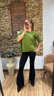 SWETER Z KRÓTKIMI RĘKAWAMI MATILDA ZIELONY