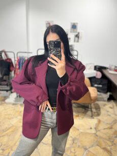 SEMPRE MARYNARKA ZE ŚCIĄGACZEM NA RĘKAWACH BORDO