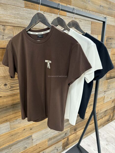 BY O LA LA! BLUZKA T-SHIRT KOKARDKA CZARNA