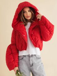 BY O LA LA! PIKOWANA KURTKA RĘKAW BUFKA CZEWRONA (RED KISS)