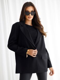 BY O LA LA...!  MARYNARKA Z ROZCIĘCIEM Z TYŁU CZARNA