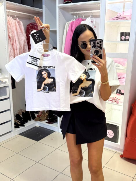 LA MILLA BLUZKA T-SHIRT DZIECIĘCY GIRL BOSS BIAŁY