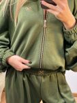 LAVESTINO KOMPLET Z BUFIASTYMI RĘKAWAMI KHAKI - 5