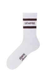 SEMPRE SKARPETY Z LOGO ŚMIETANA/GORZKA CZEKOLADA