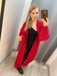 BY O LA LA...! SWETER KARDIGAN Z WARKOCZEM CZERWONY - 5