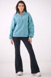 NATURAL SIDE BLUZA ZE STÓJKĄ I SUWAKIEM MORSKA - 4