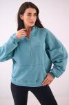 NATURAL SIDE BLUZA ZE STÓJKĄ I SUWAKIEM MORSKA - 2