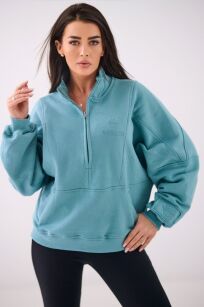 NATURAL SIDE BLUZA ZE STÓJKĄ I SUWAKIEM MORSKA