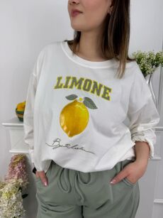 BY O LA LA! BLUZKA BASIC LIMONE ŚMIETANA