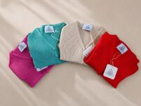 ROYAL CLUB SWETER KARDIGAN Z KRÓTKIM RĘKAWEM KORAL - 5