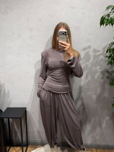 ROYAL CLUB KOMPLET LONGSLEEVE + SPODNIE SINDBAD LUNA GRAFITOWA SZAROŚĆ