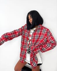 LA MILLA KOSZULA PREMIUM W KRATĘ CZERWIEŃ/CZERŃ