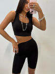 EMO LEGGINSY KOLARKI CZARNE - 2