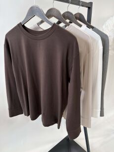BY O LA LA...! BLUZKA BASIC COMFORT BRĄZ (ESPRESSO)